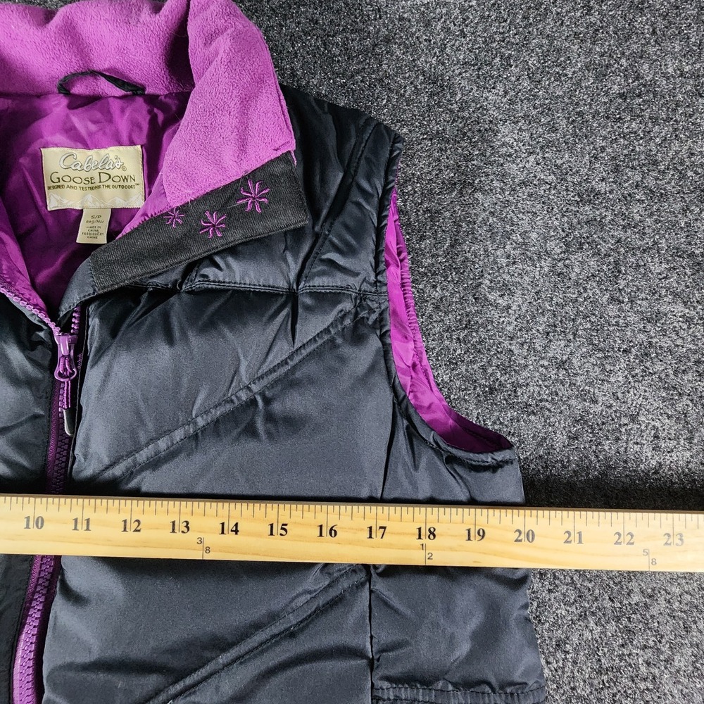 Cabelas Goose Down 650 Puffer Vest Women's Black And Purple Size‎ S Petite - Picture 9 of 10